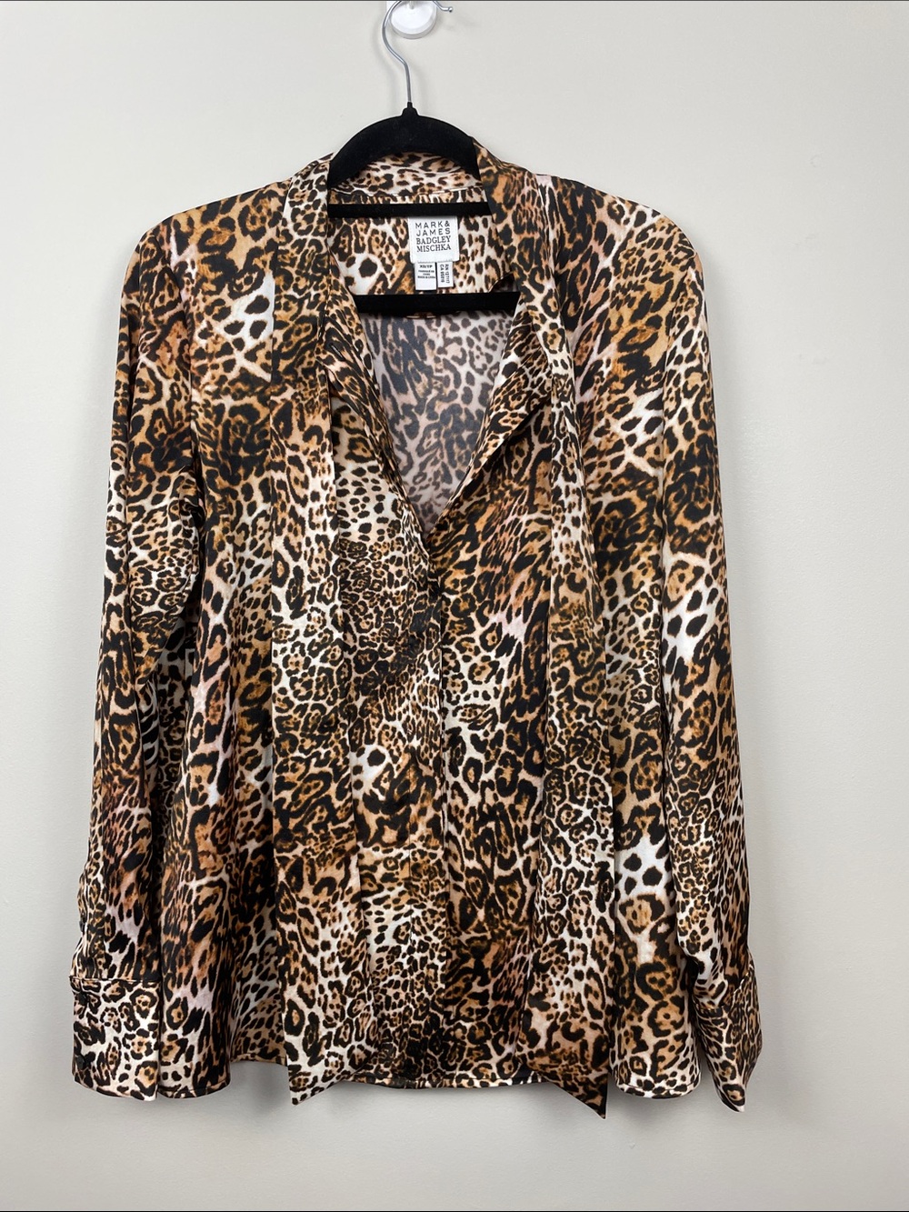 Badgley Mischka Leopard print button down